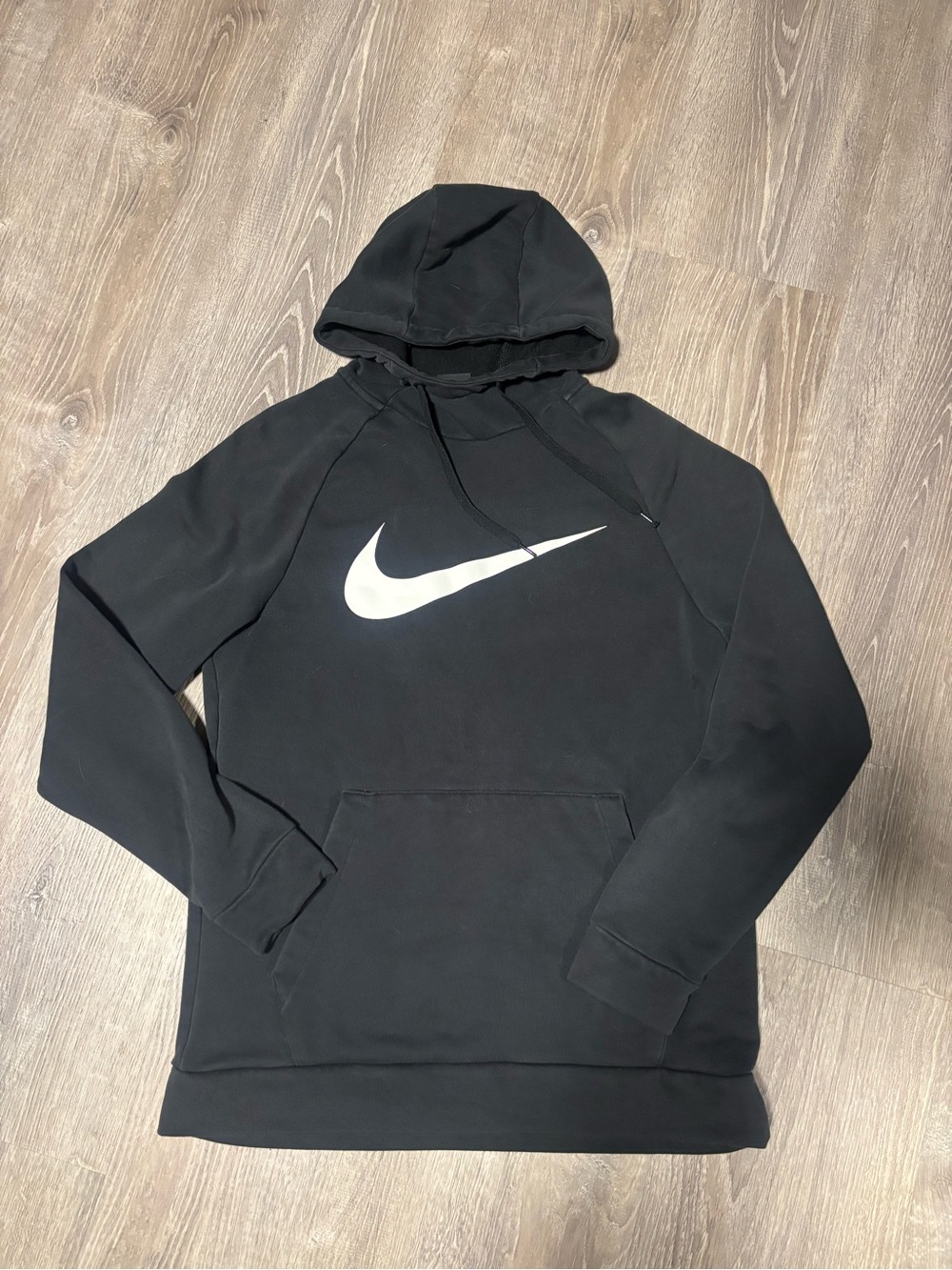 Nike Black Hoodie with White Swoosh Accent